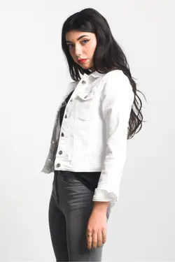 کاپشن جین استرچ قدرت سفید زنانه برند Bold &amp; Young کد 1651623314