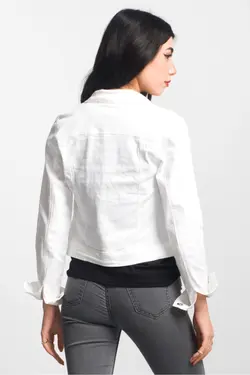 کاپشن جین استرچ قدرت سفید زنانه برند Bold &amp; Young کد 1651623314