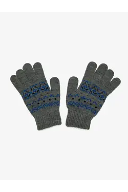 دستکش طرح‎دار طوسی مردانه برند Koton کد 1651573327
