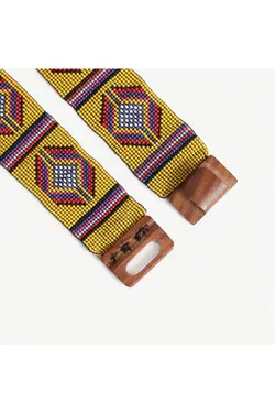 سگک کمربند دار چوب مهره دوزی شده طرح‎دار پلاستیکی برند Yargıcı کد 1651737127