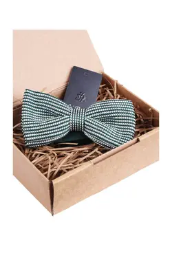 پاپیون بافتنی نقاط سفید سبز برند La Pescara کد 1651711328