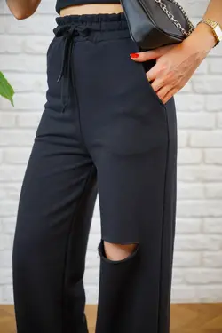 شلوار راحتی پانیه طرح‎دار مشکی زنانه برند LE CARAMBOLE کد 1651710367