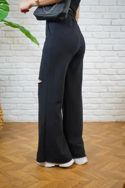شلوار راحتی پانیه طرح‎دار مشکی زنانه برند LE CARAMBOLE کد 1651710367