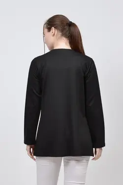 بافتنی جیب دار ابریشم مصنوعی یقه سایز بزرگ طرح‎دار تابستانی سنگی برند TUSSE کد 1651706707