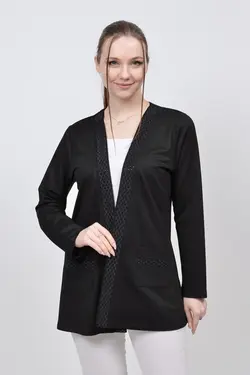 بافتنی جیب دار ابریشم مصنوعی یقه سایز بزرگ طرح‎دار تابستانی سنگی برند TUSSE کد 1651706711