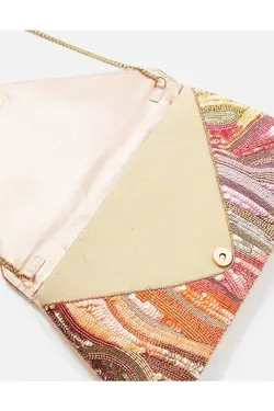 کیف مجلسی چند براق پولک دوز روز برند Accessorize کد 1651680911