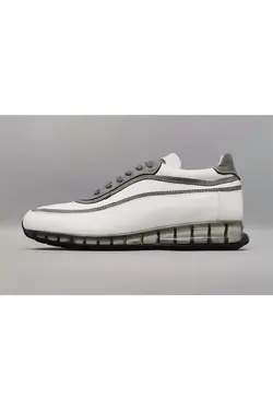 کفش اسپرت لژدار سیلیکون طراحی ویژه سفید طوسی مردانه چرم اصل برند CassidoShoes کد 1651841767