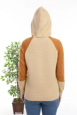 بافتنی کلاهدار آستین طرحدار زیپدار برند Tarçın Butik کد 1651836311