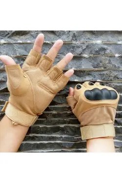 دست کش ارتشی استخوانی انگشت نصفه خاکی رنگ برند SABAYS کد 1651809847