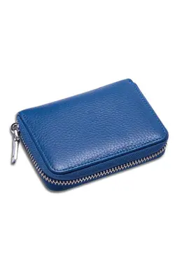 کیف پول 11قسمته سرمه ای جا کارتی چرم زیپدار مشکی برند Kemer Dünyası کد 1651803188