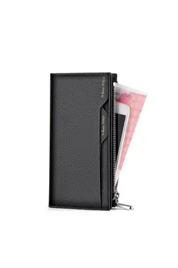 کیف پول چرمی ایتالیایی مشکی جا کارتی برند William Polo کد 1651801337