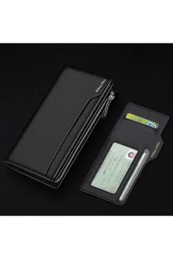 کیف پول چرمی ایتالیایی مشکی جا کارتی برند William Polo کد 1651801337