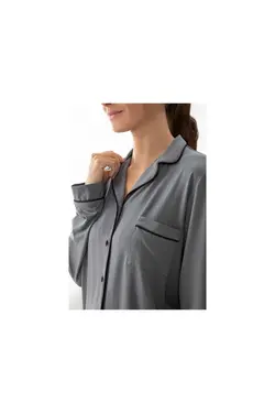 لباس راحتی ابریشم مصنوعی ساده خاکستری آنتراسیت زنانه برند English Home کد 1652132084