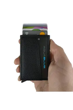 کیف پول محافظ اتوماتیک جا کارتی چرم برند Aquablue کد 1652306587