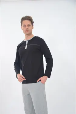 لباس راحتی یقه تابستانی دکمه دار آستین بلند مردانه برند STYLE SENFONİ کد 1652288950