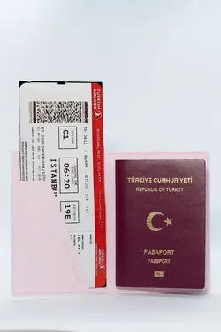 کیف پول مسافرتی جا کارتی کاور mira چاپی صورتی چرم وگان برند Smyrna کد 1652281387