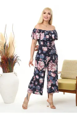 سرهمی یقه مدنا ابریشم مصنوعی کشی کمربند‎دار سایز بزرگ زنانه برند LİKRA کد 1652274032