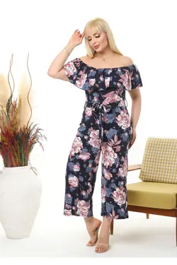 سرهمی یقه مدنا ابریشم مصنوعی کشی کمربند‎دار سایز بزرگ زنانه برند LİKRA کد 1652274032