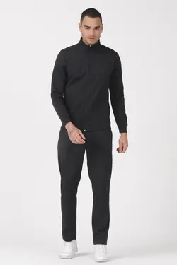 ست لباس راحتی کامل یقه ایستاده طوسی زیپدار مردانه برند KREPP کد 1652243048