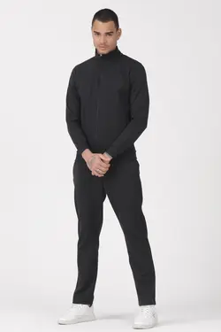 ست لباس راحتی کامل یقه ایستاده طوسی زیپدار مردانه برند KREPP کد 1652243048