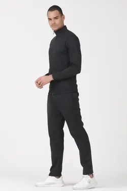 ست لباس راحتی کامل یقه ایستاده طوسی زیپدار مردانه برند KREPP کد 1652243048