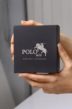 کمربند چرم سرمه ای مردانه 100% اصل برند polo air کد 1652234167