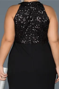 مجلسی ماهی سایز بزرگ پولک دوز مشکی زنانه برند Abiyefon کد 1652224687