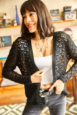 بافتنی فصلی مشکی زنانه برند Olalook کد 1652222109