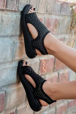 صندل بافتنی ساده لایکرا کتان نگین دار زنانه برند confort کد 1652434402