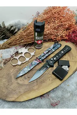 چاقو کمربند دار فولادی پروانه 21cm 22cm برند alsepeteavm کد 1652421205