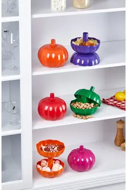 سرویس پذیرایی قابل استفاده کدو تنبل 2طبقه دار تک طبقه 6عدد برند Happy Home کد 1652391126