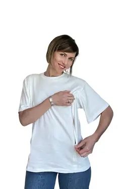 سویشرت گشاد شیردهی سفید زیپدار بارداری برند LeZeR کد 1652388628