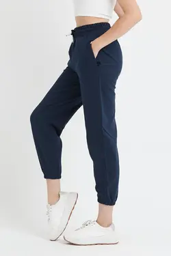 شلوار راحتی 3نخ قلاب دوزی شده سرمه ای زنانه برند Polo State کد 1652358933