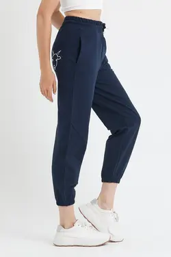 شلوار راحتی 3نخ قلاب دوزی شده سرمه ای زنانه برند Polo State کد 1652358924