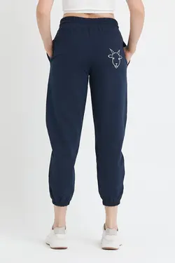 شلوار راحتی 3نخ قلاب دوزی شده سرمه ای زنانه برند Polo State کد 1652358924