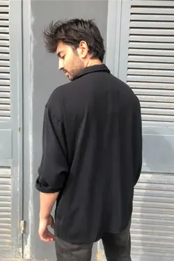 پیراهن قالب گشاد کتان مشکی مردانه برند Gray Clothing کد 1652339825