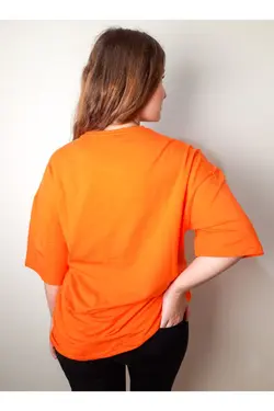 تیشرت گشاد قلاب دوزی شده روباه نارنجی برند Qozalak کد 1652565492