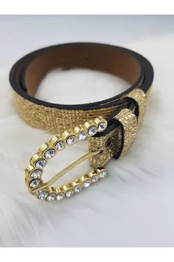 کمربند نگین‎دار طلایی زنانه برند BellaVino کد 1652559968