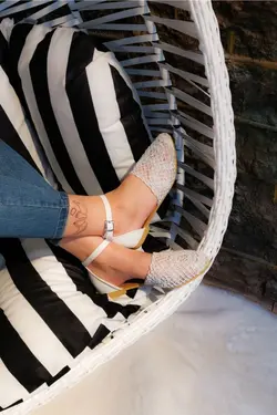 کفش عروسکی بافتنی بند دار مچی سفید زنانه برند Aymood کد 1652564168