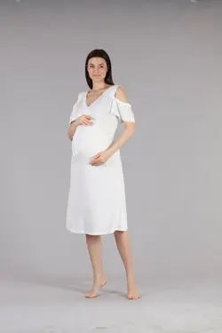 سرهمی بارداری شیردهی تابستانی یقه هفت توری روشن شیری زنانه برند Lohussa کد 1652497027