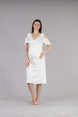 سرهمی بارداری شیردهی تابستانی یقه هفت توری روشن شیری زنانه برند Lohussa کد 1652497027