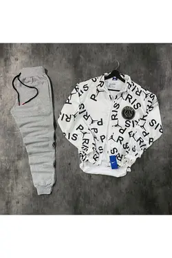 ست لباس راحتی بارانی سفید-خاکستری paris برند BeOriginal کد 1652492767