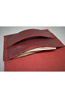 کیف پول کار شده جا کارتی چرم واقعی دستی برند Mahfuz کد 1652476412