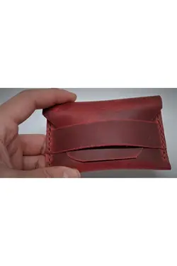 کیف پول کار شده جا کارتی چرم واقعی دستی برند Mahfuz کد 1652476412