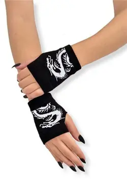 دستکش کوتاه انگشت تک نفره سفید دراگون برند alhemengelir کد 1652485306