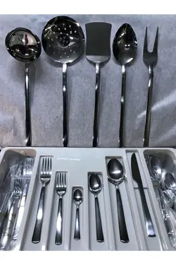 ست سرویس چاقو، قاشق و چنگال 77تکه 12نفره زمردی برند Kardelen کد 1652692826