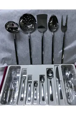 ست سرویس چاقو، قاشق و چنگال 77تکه 12نفره زمردی برند Kardelen کد 1652692826