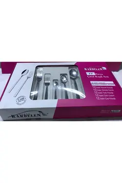 ست سرویس چاقو، قاشق و چنگال 77تکه 12نفره زمردی برند Kardelen کد 1652692826
