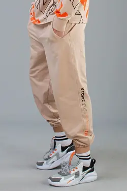 شلوار راحتی نوشته برش گشاد طرح‎دار بژ مردانه برند HYPERS کد 1652653216