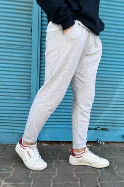 شلوار راحتی نخی ساده پاچه طوسی مردانه برند COMETAWEAR کد 1652652802